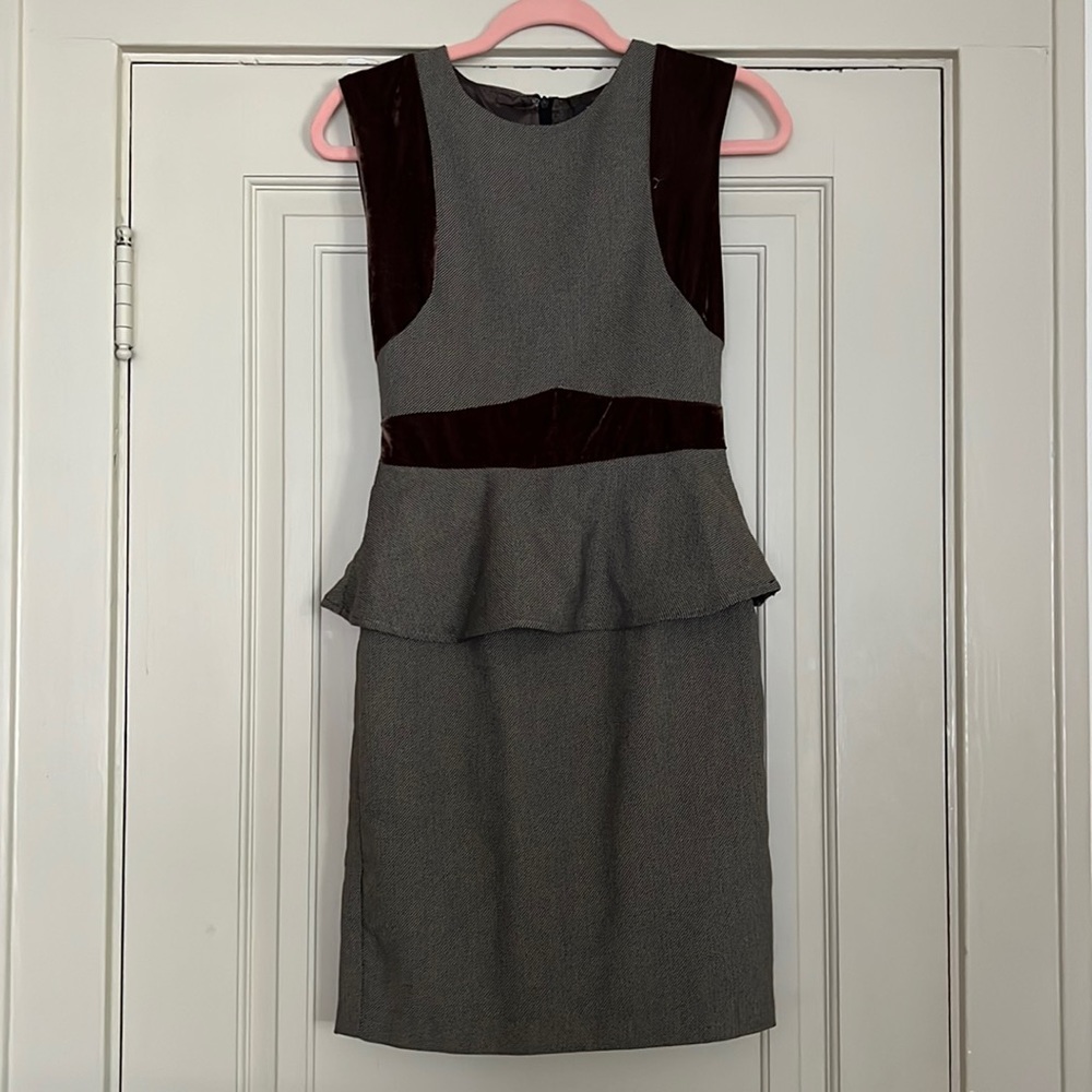Thème Faux Tweed/Velvet Professional Dress (M)